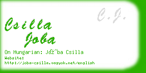 csilla joba business card